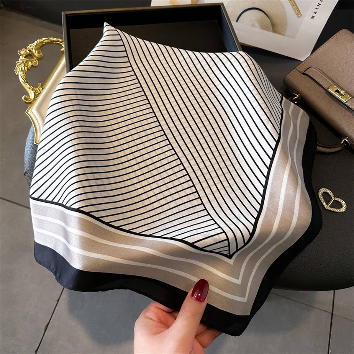 Printed Satin Square Scarf – Office & Casual Wrap_CWASC1432