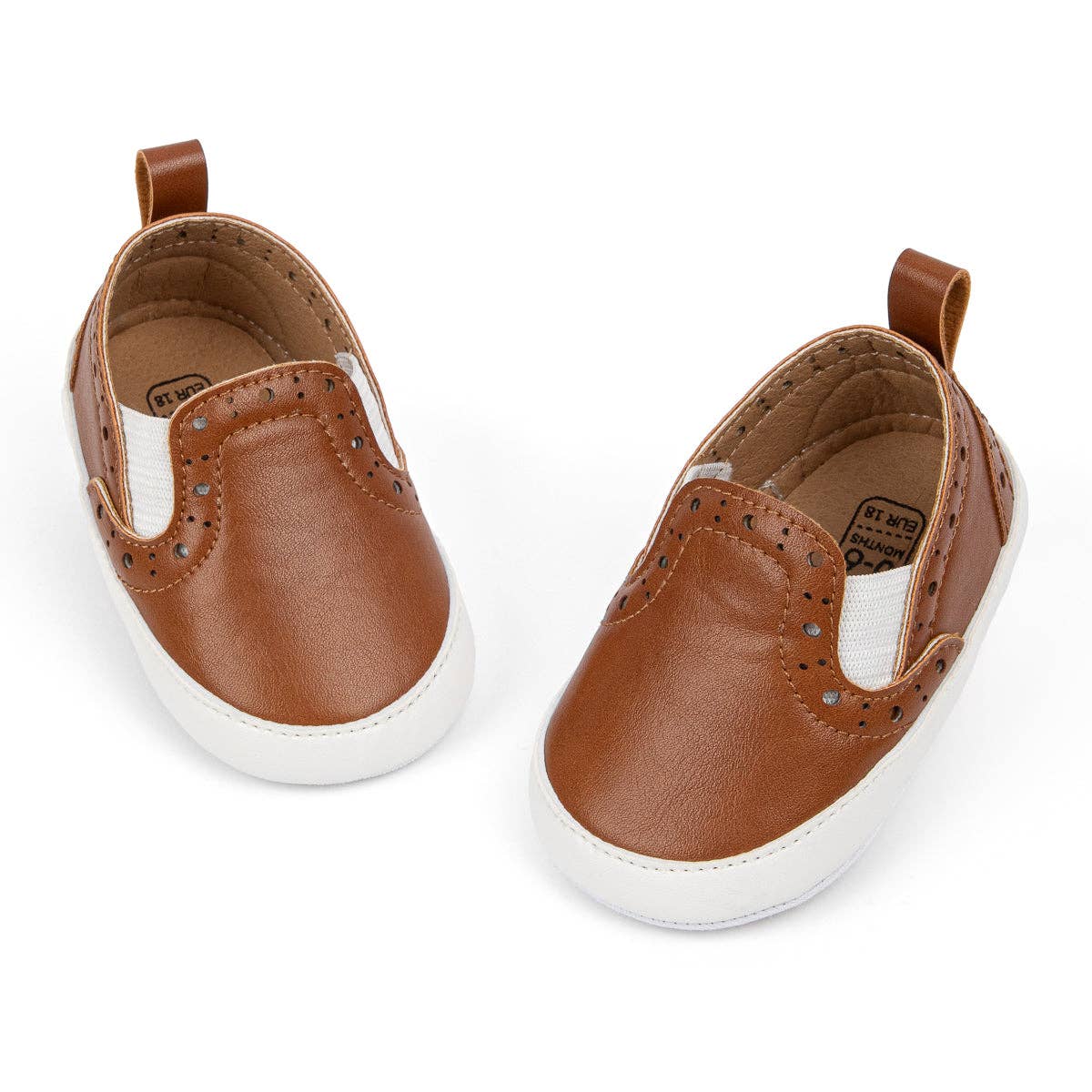Brown Pleather slide of baby shoes