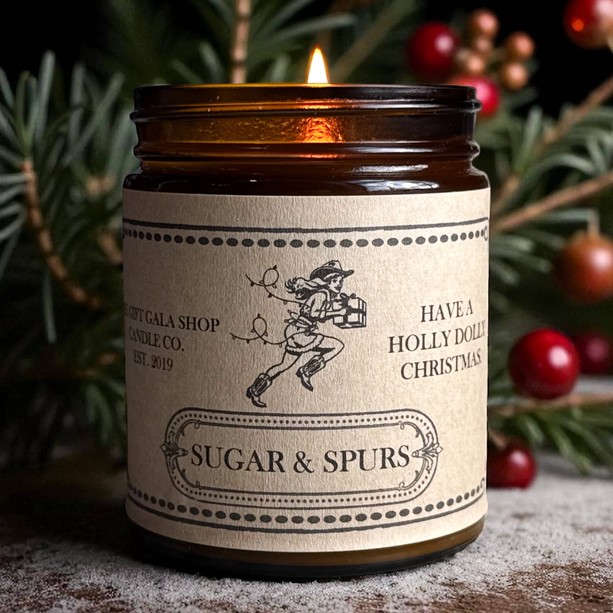 "Sugar & Spurs” Western Candles | Rustic Holiday Candles