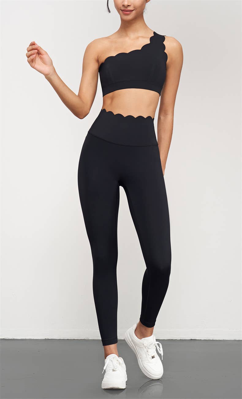 Scallop Top High Waist Leggings