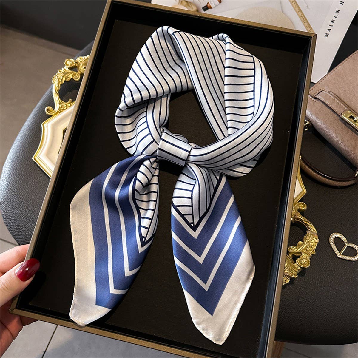 Printed Satin Square Scarf – Office & Casual Wrap_CWASC1432