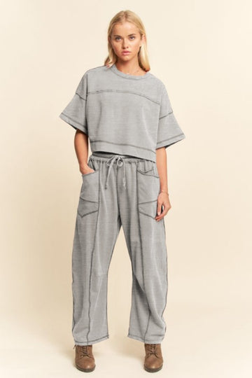 Mineral Washed Exposed Barrel Pants Set