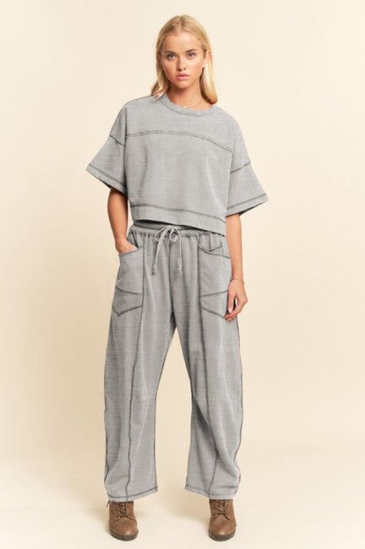 Mineral Washed Exposed Barrel Pants Set