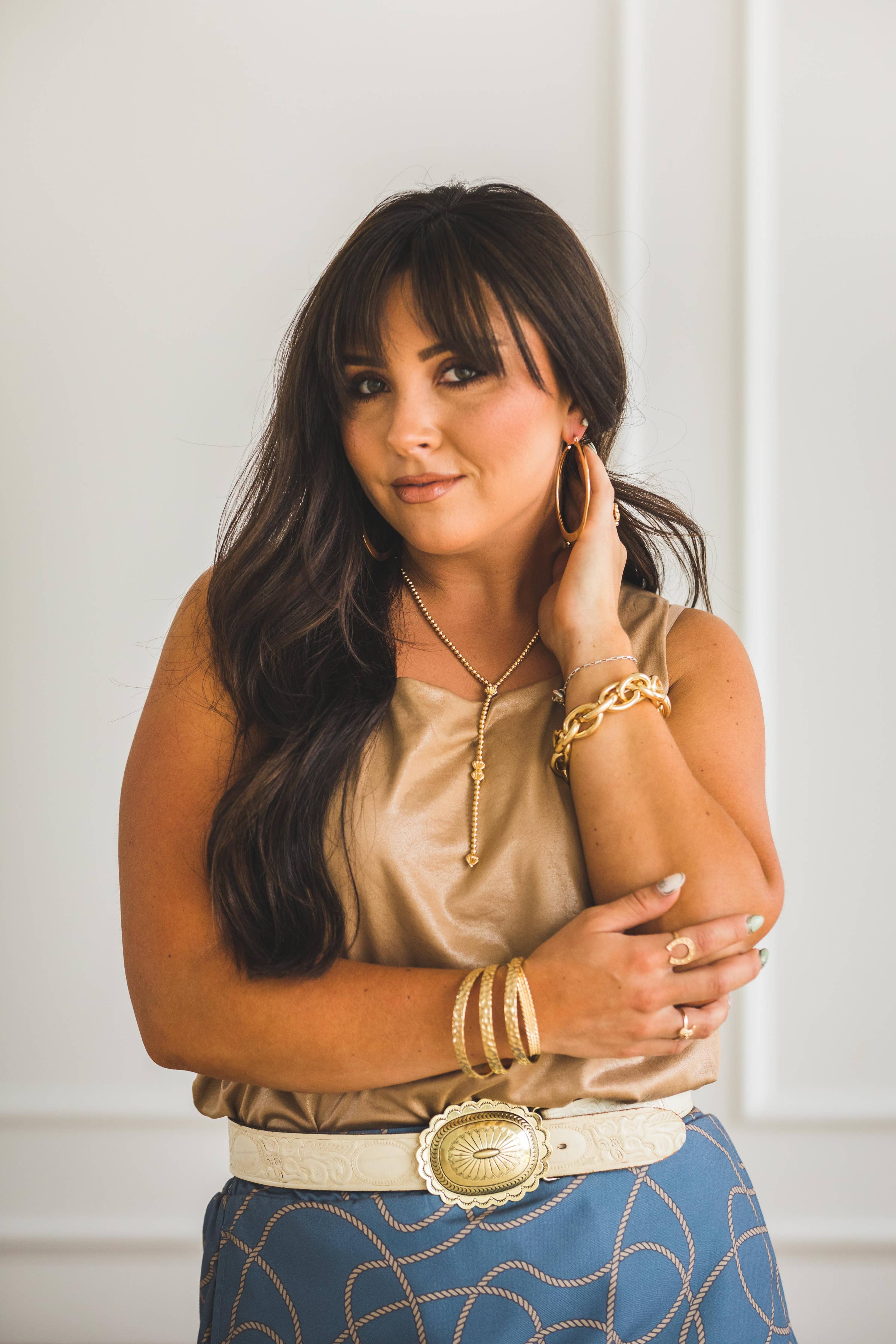 18K Gold Plated Chunky Chain Stretch Bracelet