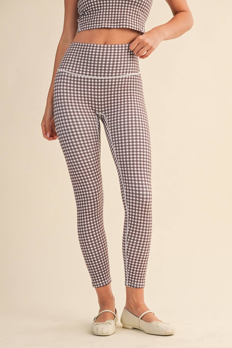 Gingham Print Aligned Performance High-Rise Leggings
