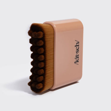KITSCH Lymphatic Contour Face Brush in terracotta with soft bristles for facial lymphatic drainage and contouring.