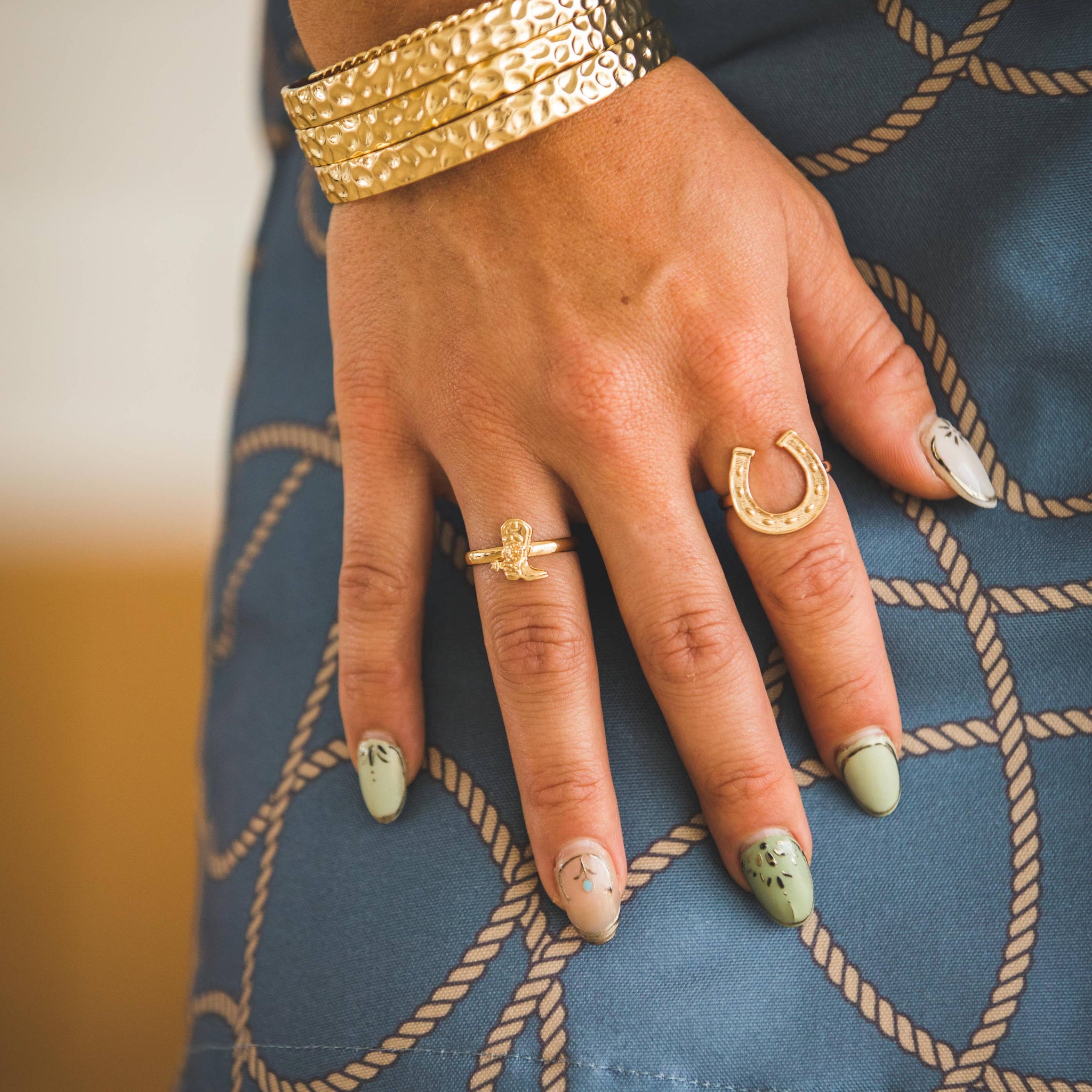 .5" 18K  Gold Plated Adjustable Ring Set