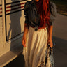 Cream lace ruffle midi skirt by blueivy featuring a Western boho style with an asymmetrical hem and delicate lace details.