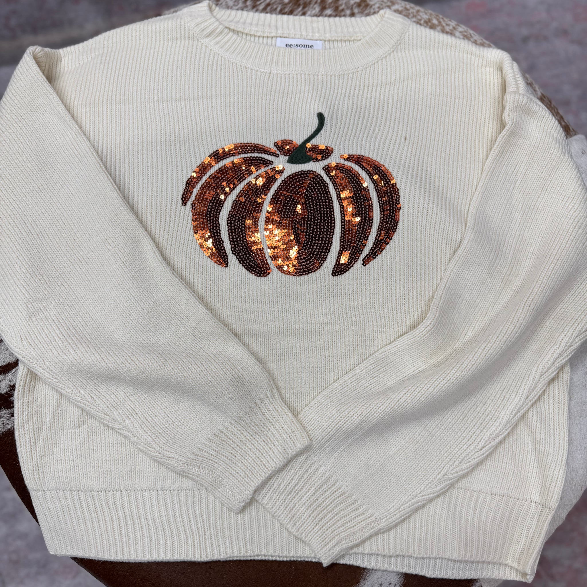 Pumpkin Glitter Sweater