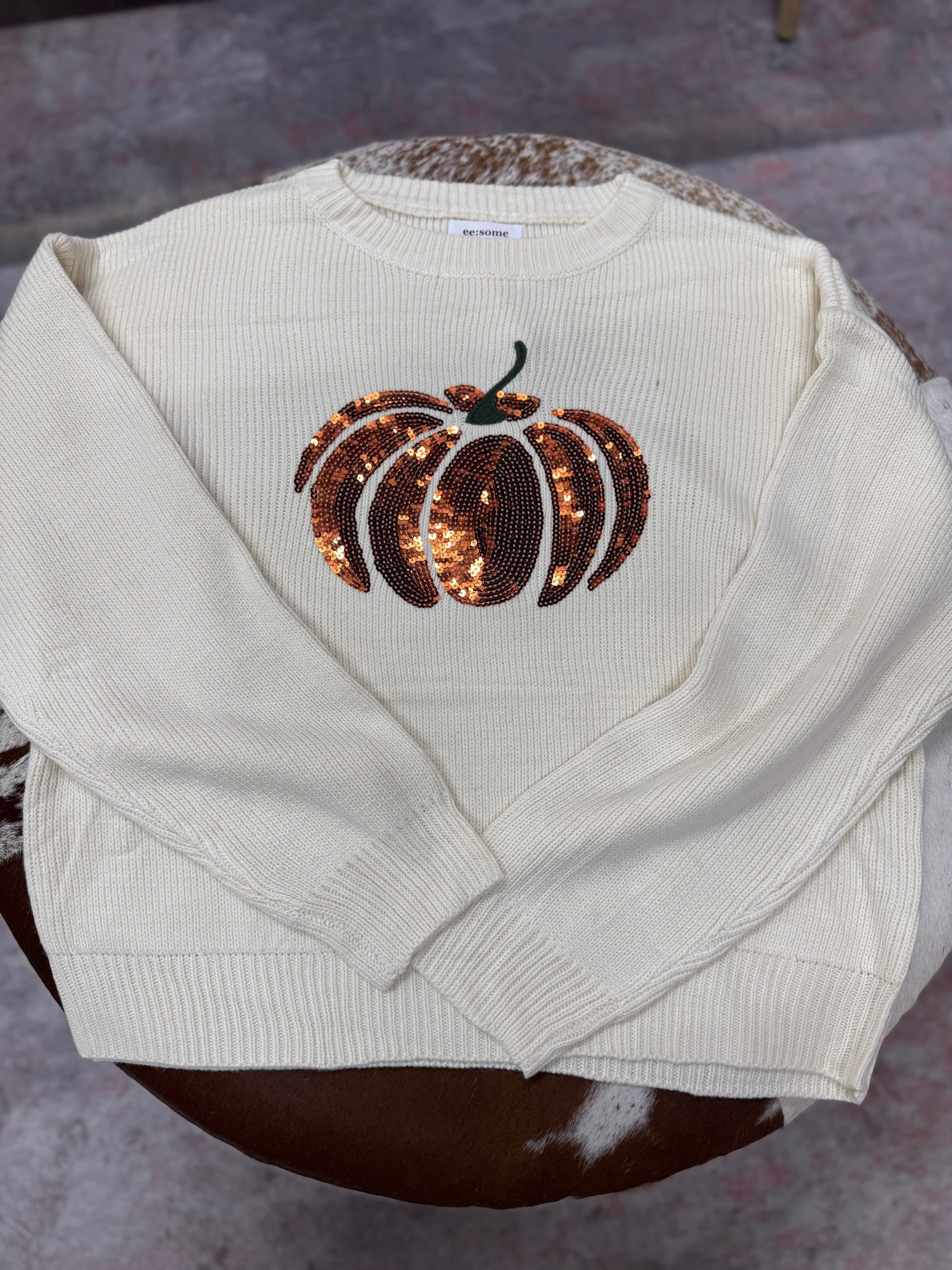 Pumpkin Glitter Sweater