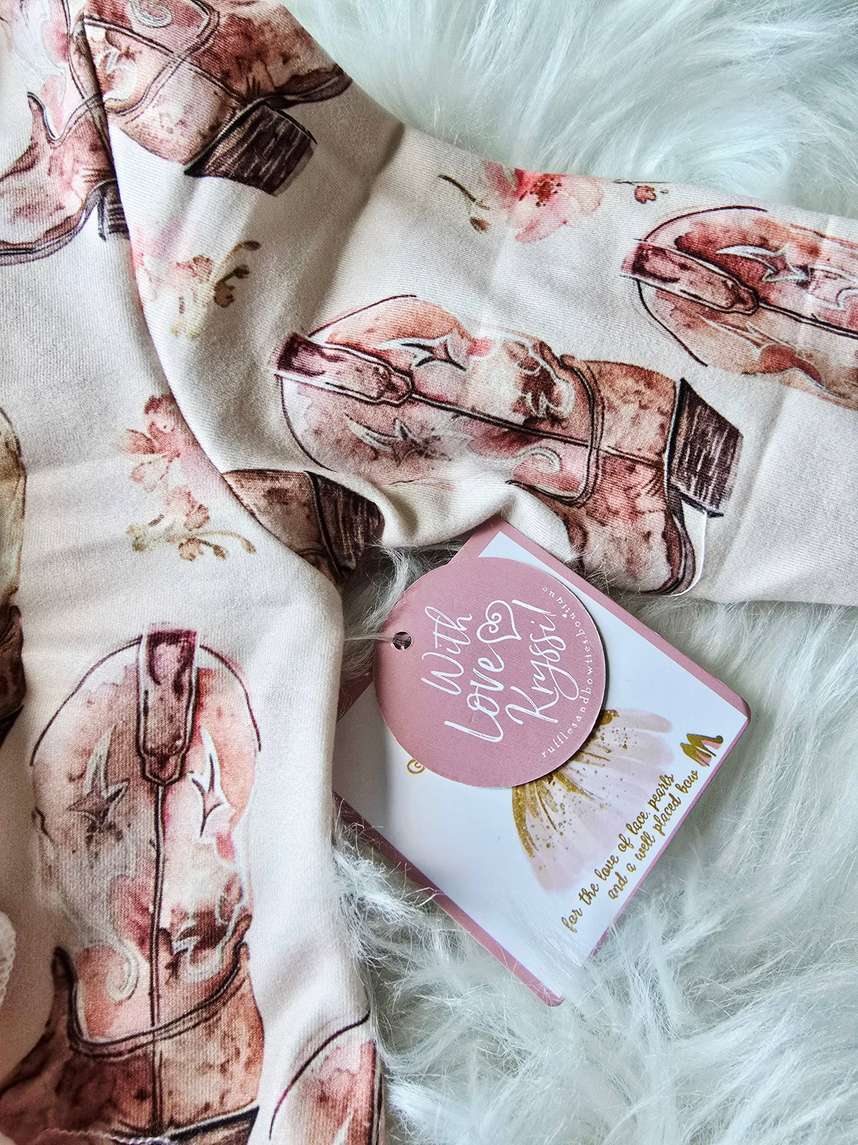 Baby Girls Sleepers Jumpsuit - Cowboy Boots