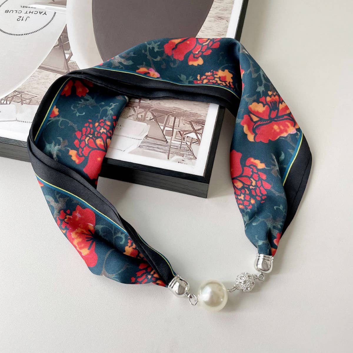 Magnetic Silk Scarf Necklace – Elegant Neck Wrap_CWASC0752