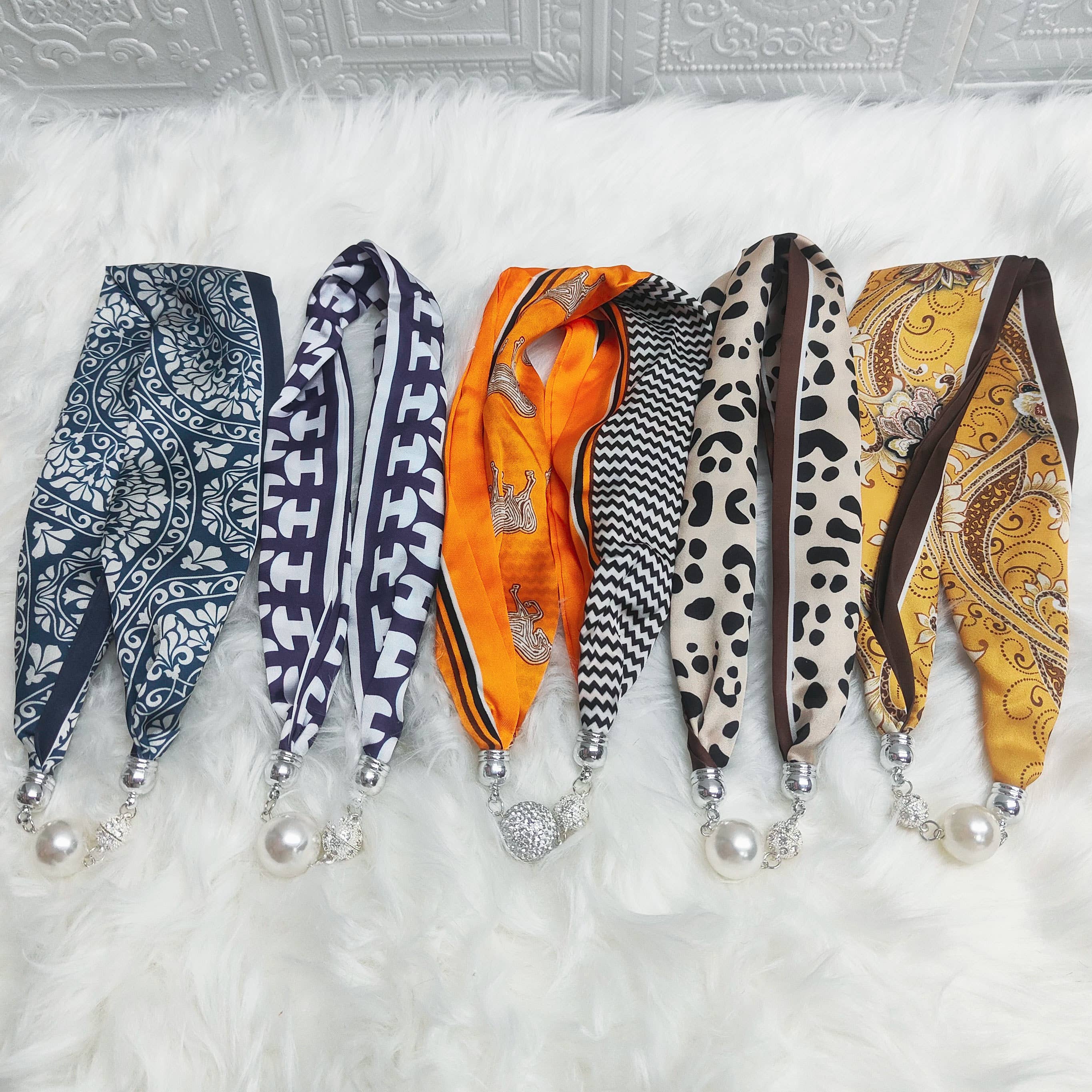 Magnetic Silk Scarf Necklace – Elegant Neck Wrap_CWASC0752