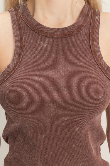 Mineral Wash Ribbed Tank Top | Vintage Racerback Boutique Tank