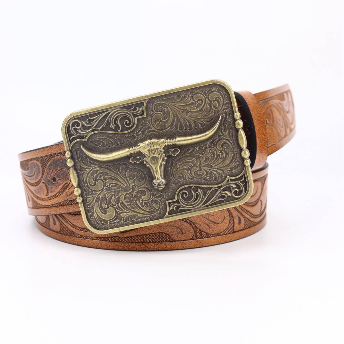 WESTERN COW HEAD BELT BUCKLE WITH DELICATE_CWABE0419