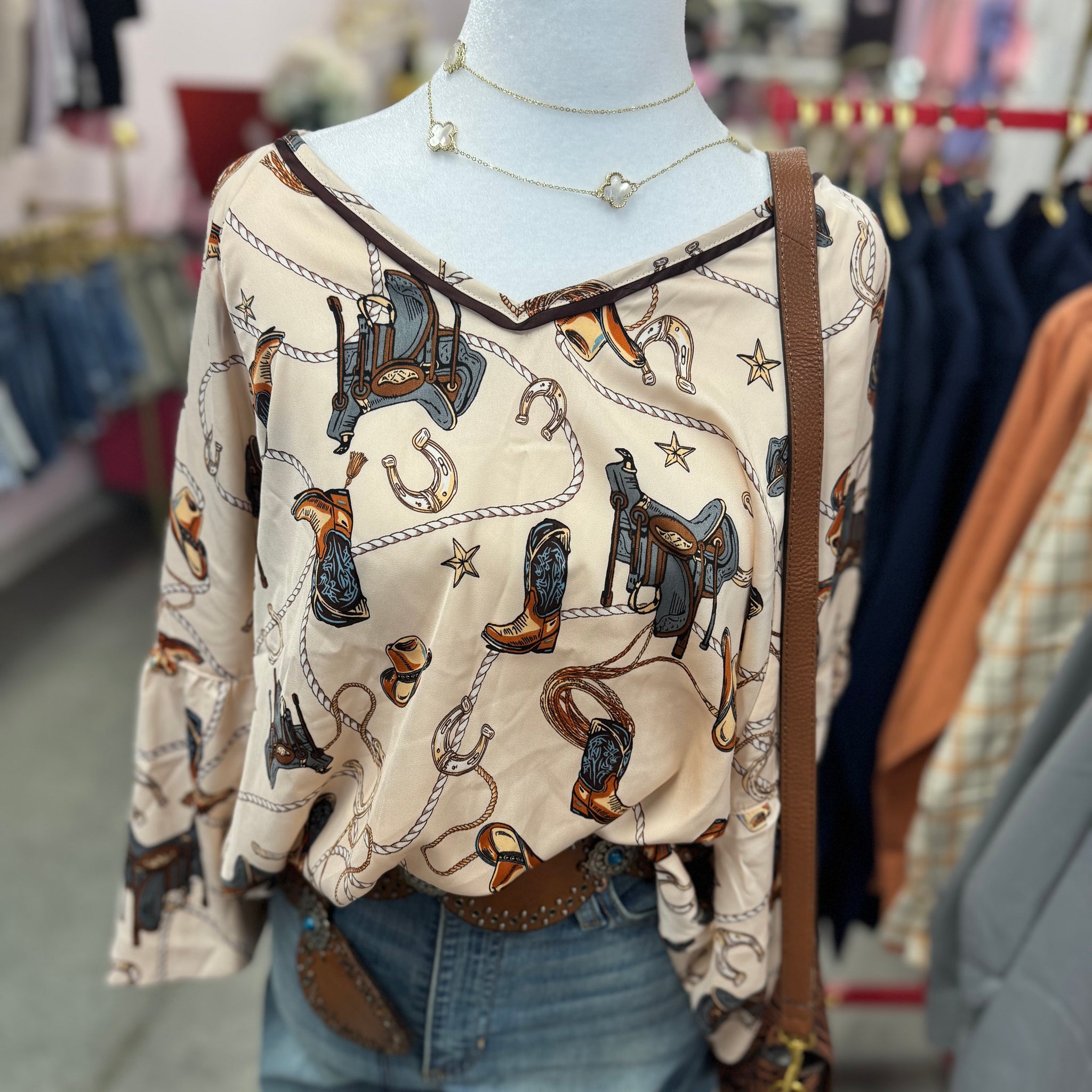 Half Sleeve Western Top