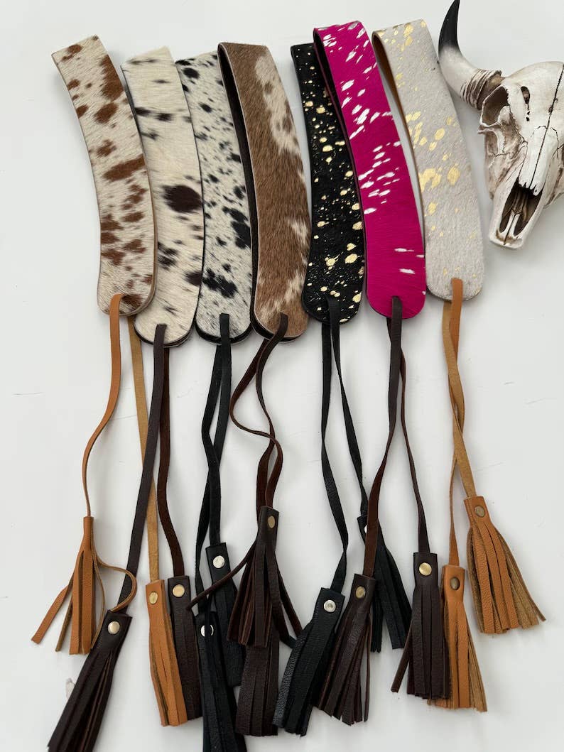 1.65” COWHIDE HAT BAND Leather Hat Band leather ties