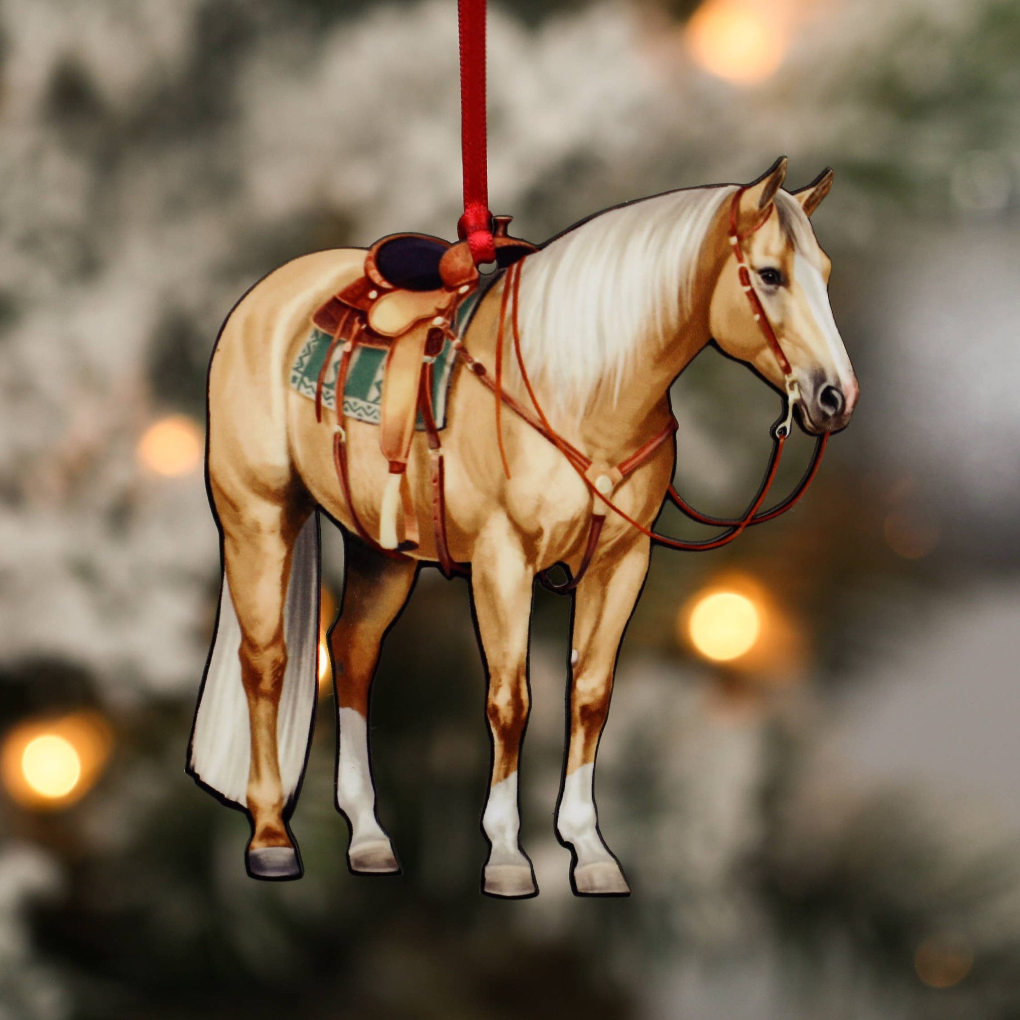 Palomino Western Ranch Horse Ornament - Quarter Horse Decor