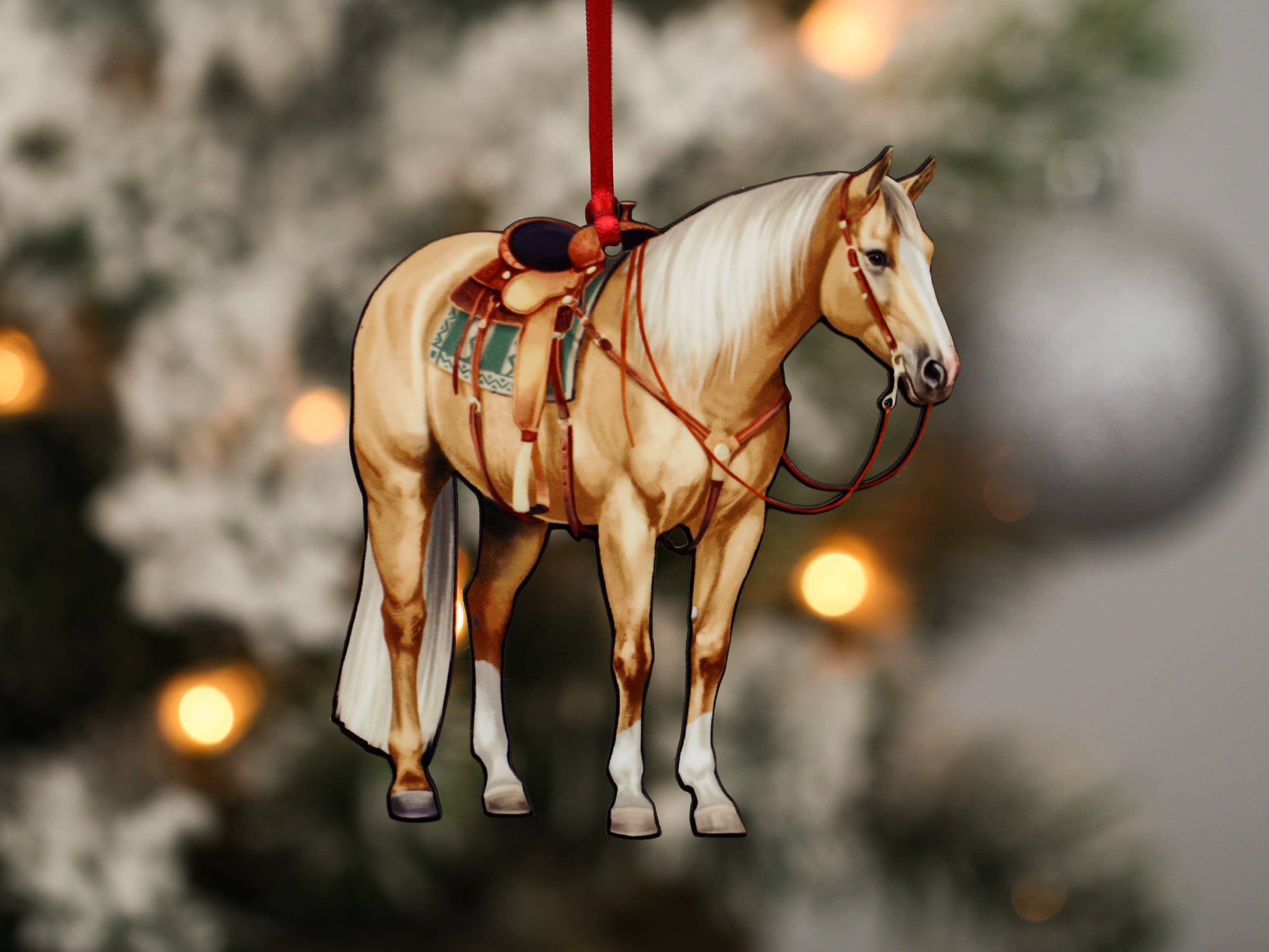 Palomino Western Ranch Horse Ornament - Quarter Horse Decor