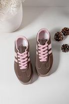 Brown No Doubt Shoes lace-up chunky platform sneakers with side detail and sporty design, perfect for casual wear.