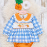 Blue Plaid & Pumpkin Smocked Bloomers Outfit - Cowgirl Charm