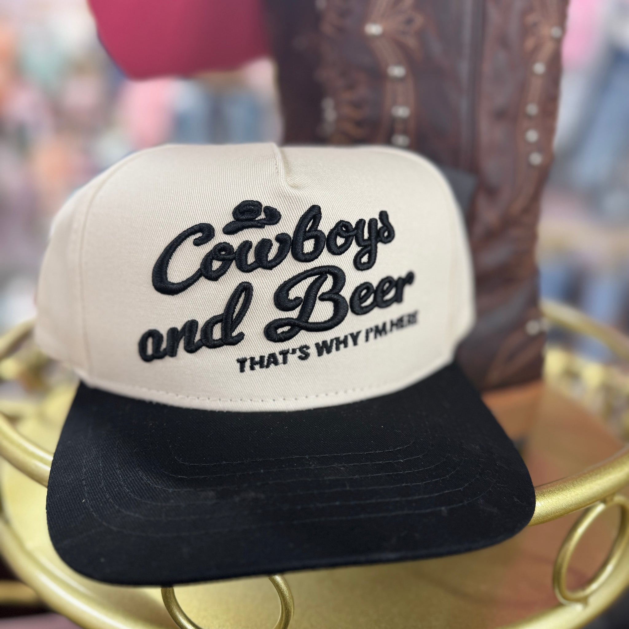 Cowboys and Beer Embroidered Trucker Cap