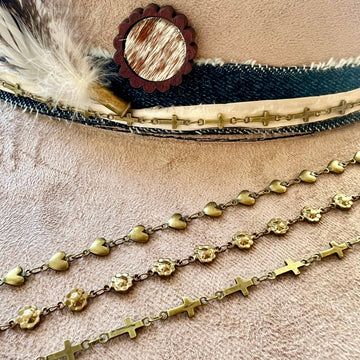 Antique Bronze Cowboy Hat Chain 