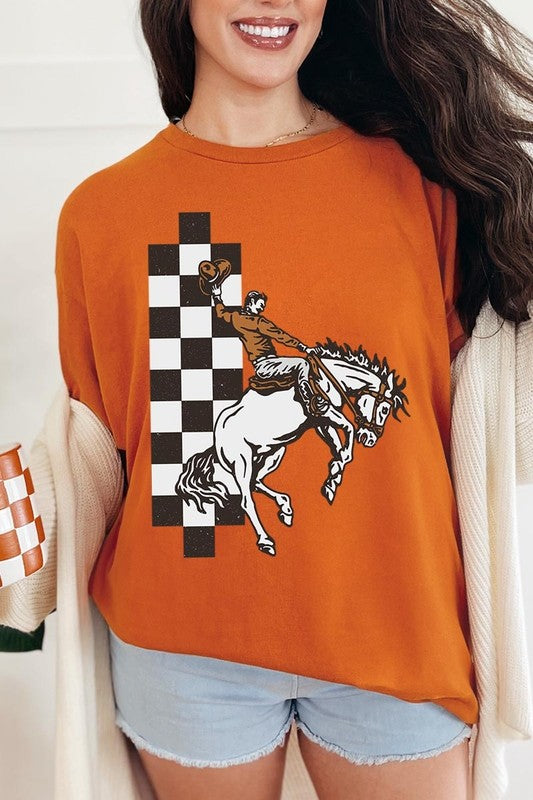 Cowboy Checkered Graphic Plus Heavyweight Tee