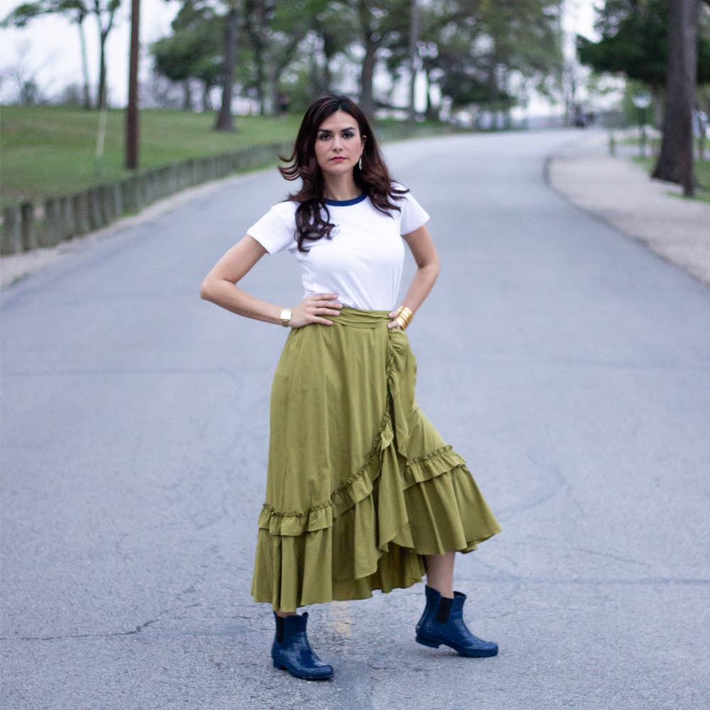 CHELSEA NAVY CROC EMBOSS WOMEN'S ANKLE RAIN BOOTS