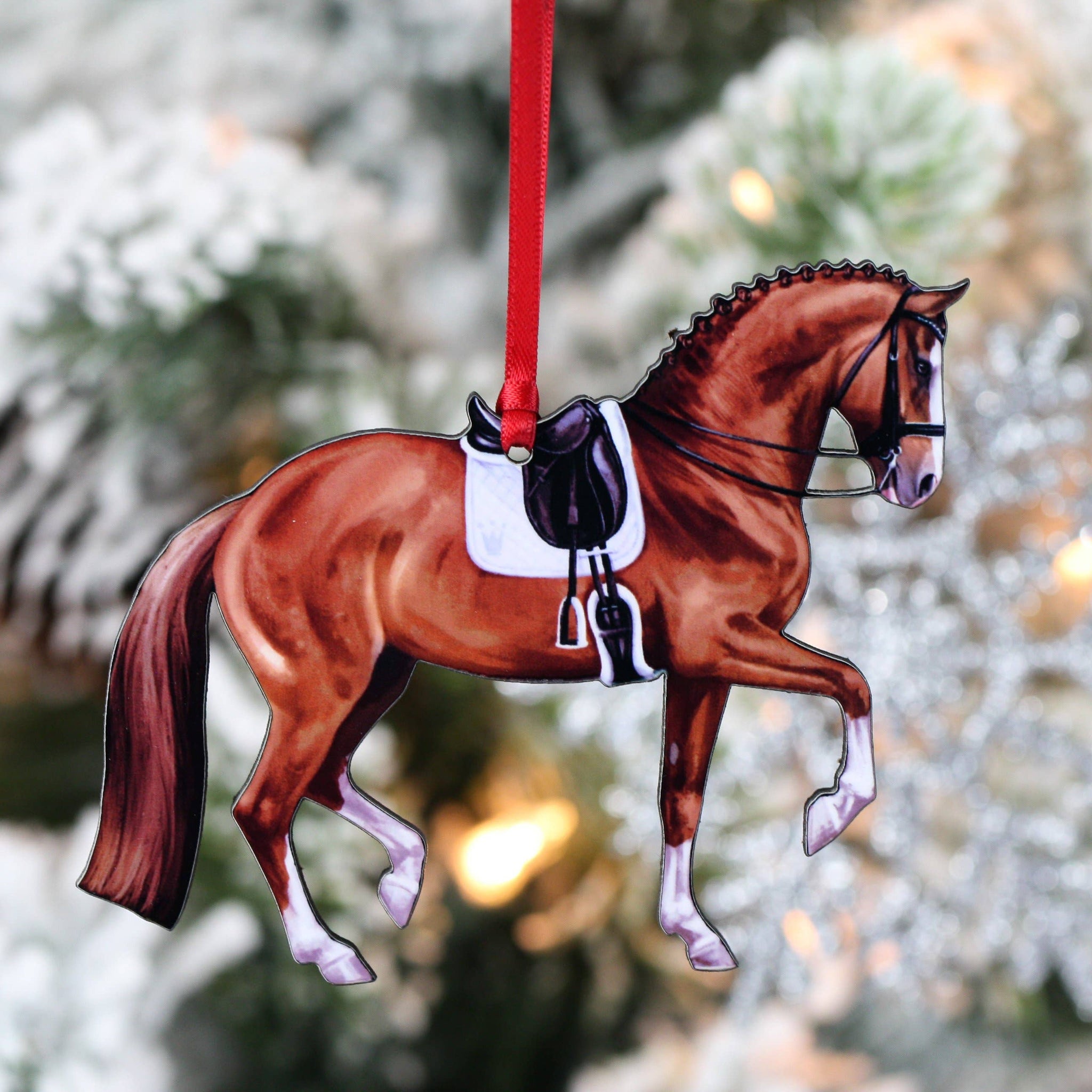 Dressage Horse Ornaments - Chestnut Sport Horse