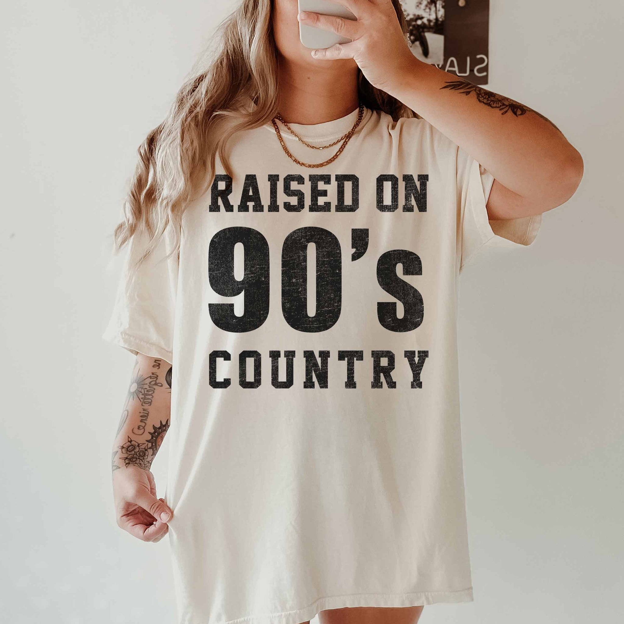 RAISED ON 90'S COUNTRY OVERSIZED GRAPHIC TEE