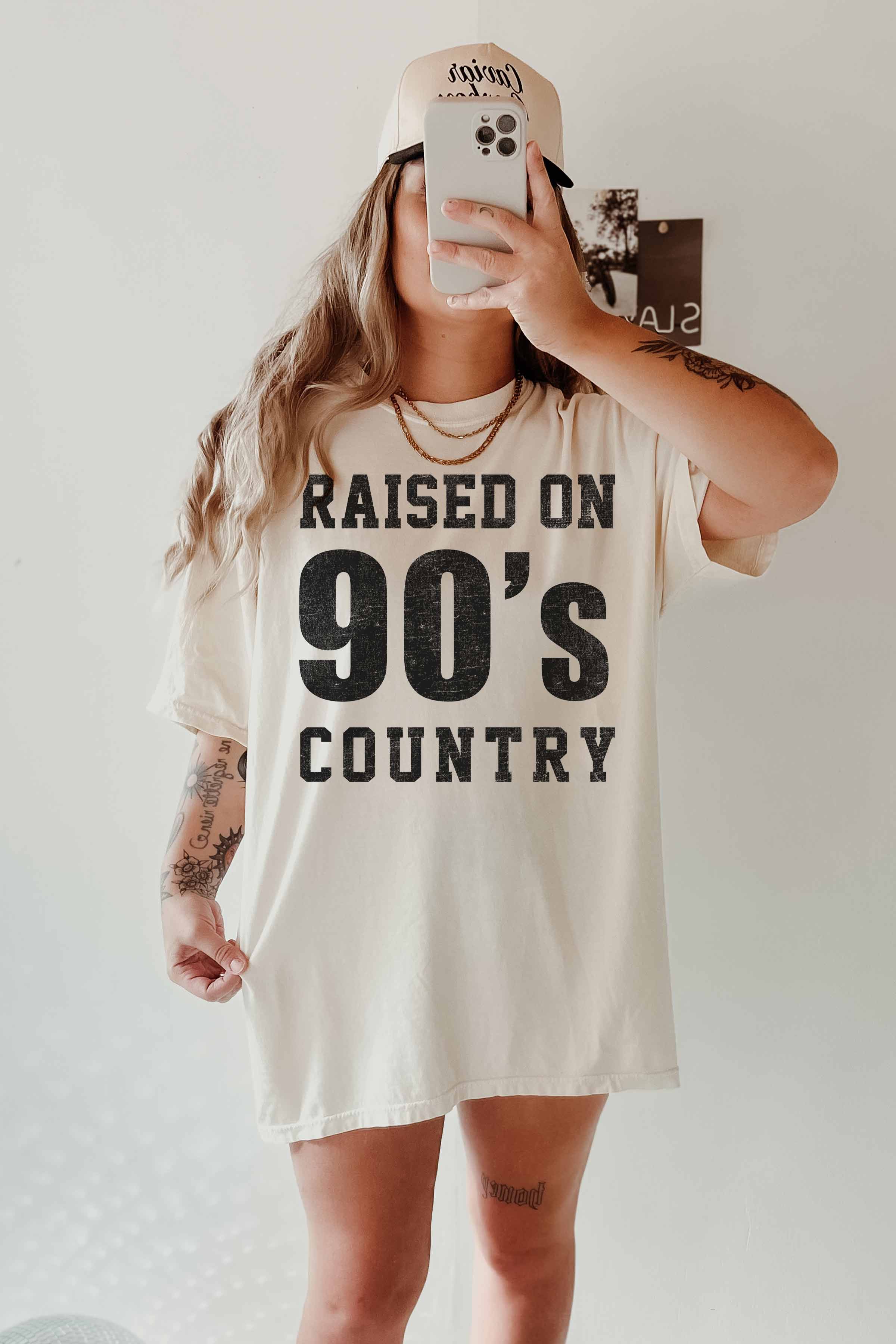 RAISED ON 90'S COUNTRY OVERSIZED GRAPHIC TEE