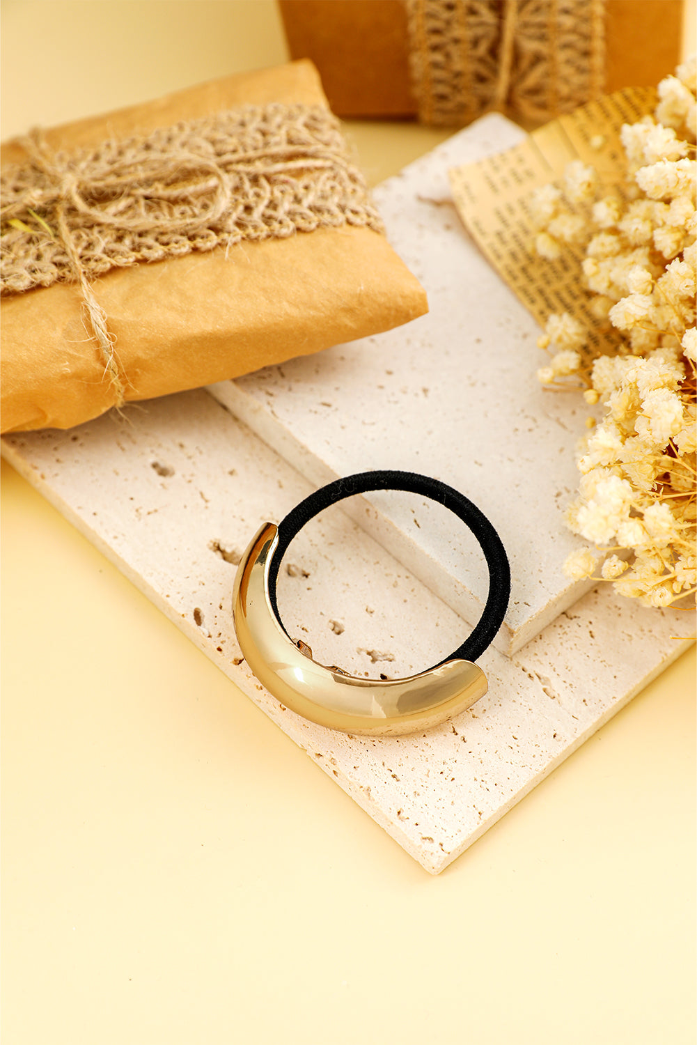 Gold Plated U-Shape Decor Minimalist Hair Scrunchie