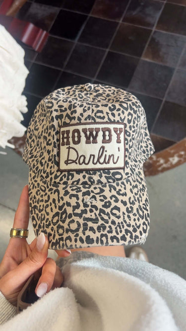 Leopard Print "howdy Darlin'" Baseball Cap