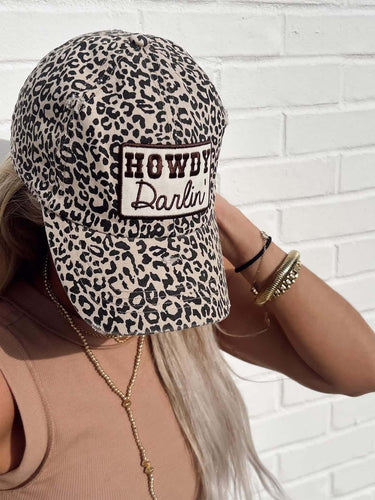 Leopard Print "howdy Darlin'" Baseball Cap