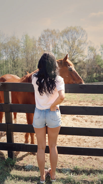 All Us Yee Haw T-shirt featuring a bold graphic design, casual fit, and comfortable fabric for a stylish western-inspired look.