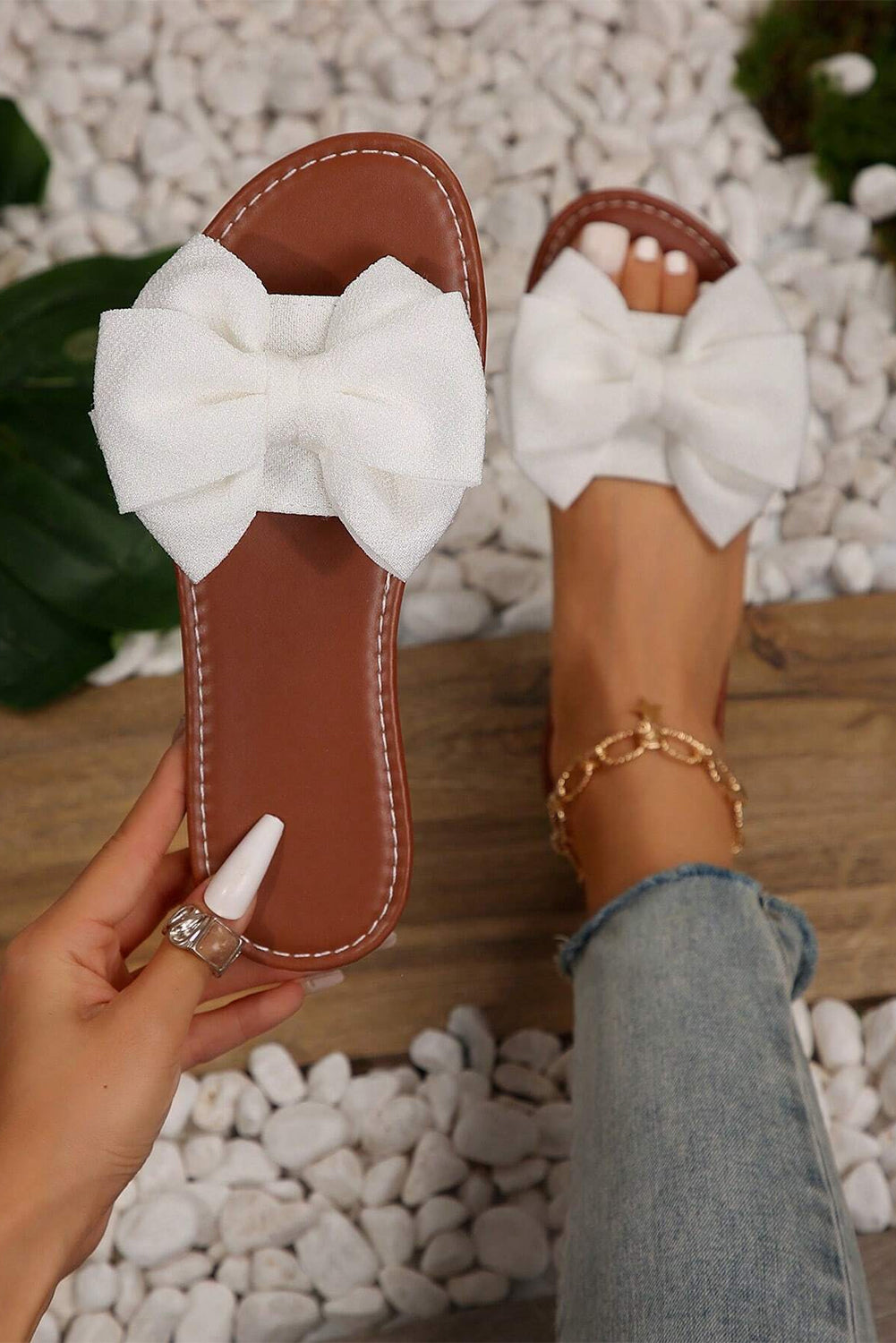 Sweet Southern Steps White Bow Sandals