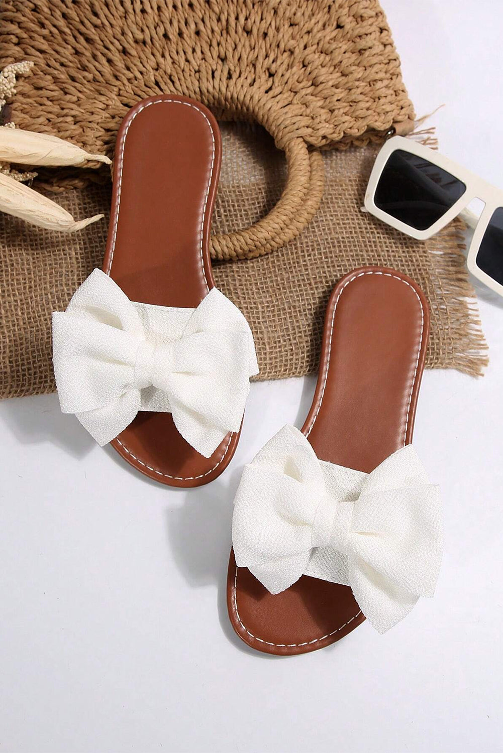 Sweet Southern Steps White Bow Sandals