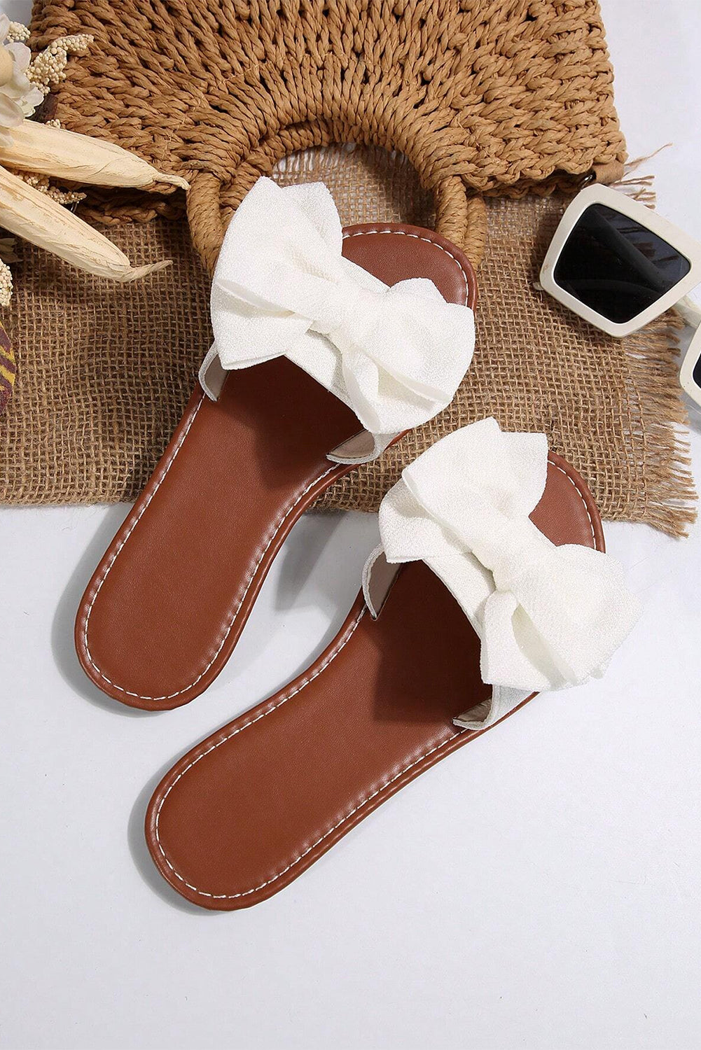 Sweet Southern Steps White Bow Sandals