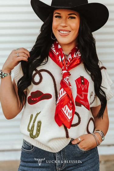 red wild roots scarf