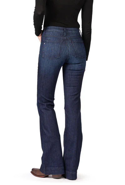 HAALA Denim BELLA : Trouser Flare (Deep Ocean) navy stitch