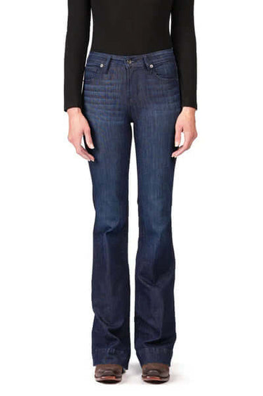 HAALA Denim BELLA : Trouser Flare (Deep Ocean) navy stitch