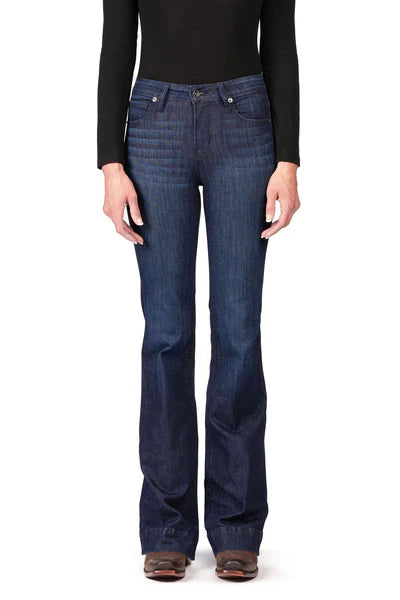 HAALA Denim BELLA : Trouser Flare (Deep Ocean) navy stitch