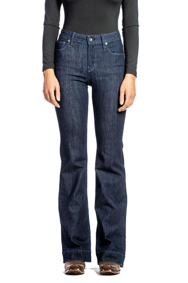 HAALA Denim BELLA : Trouser Flare (Midnight) Dusk Blue Stitch