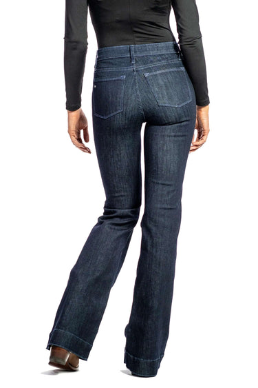 HAALA Denim BELLA : Trouser Flare (Midnight) dusk Blue stitch