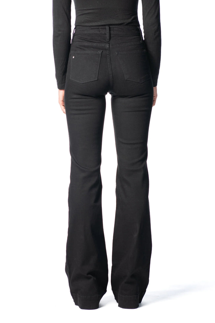 HAALA Denim BELLA : Trouser Flare (Black) Black Stitch