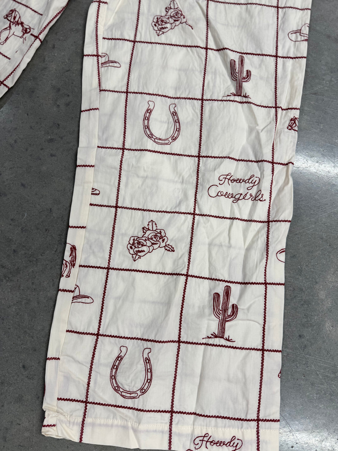 Check Western Graphic Pants