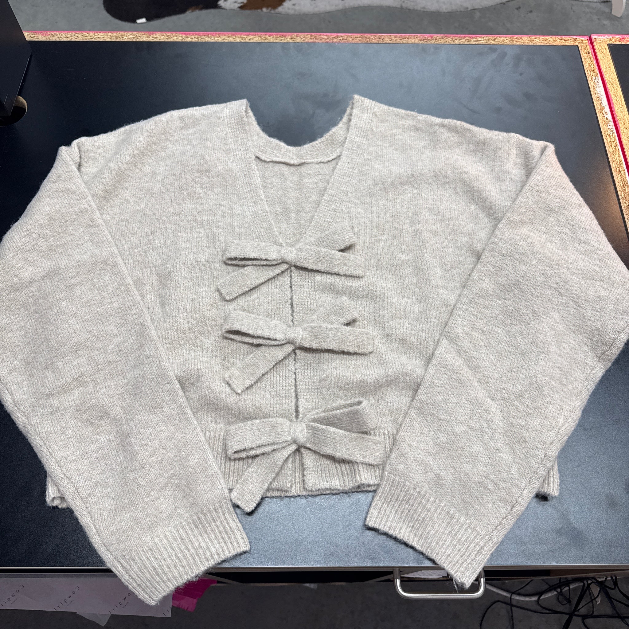 Cream Bow Back Sweater