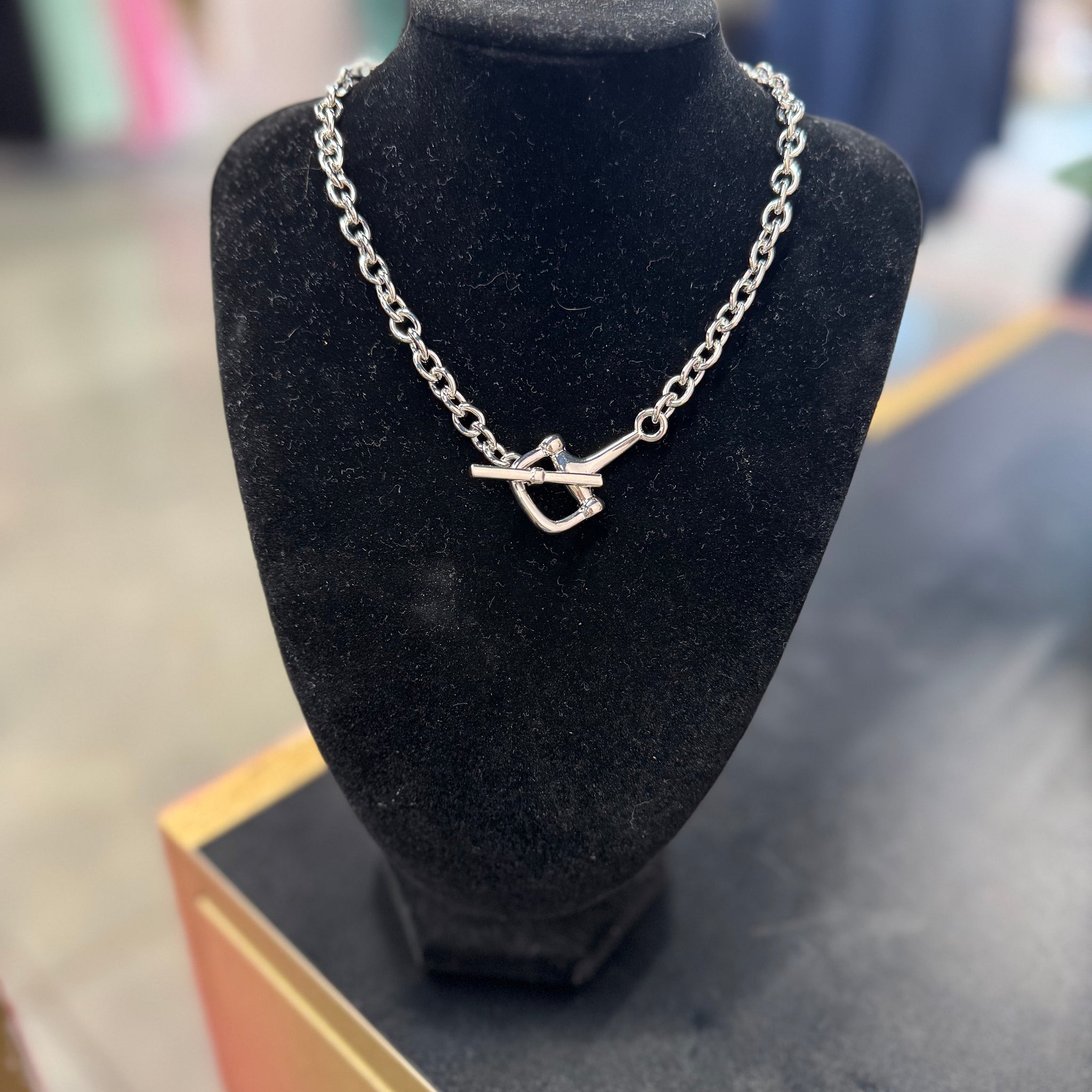 Short Silver Bit Necklace