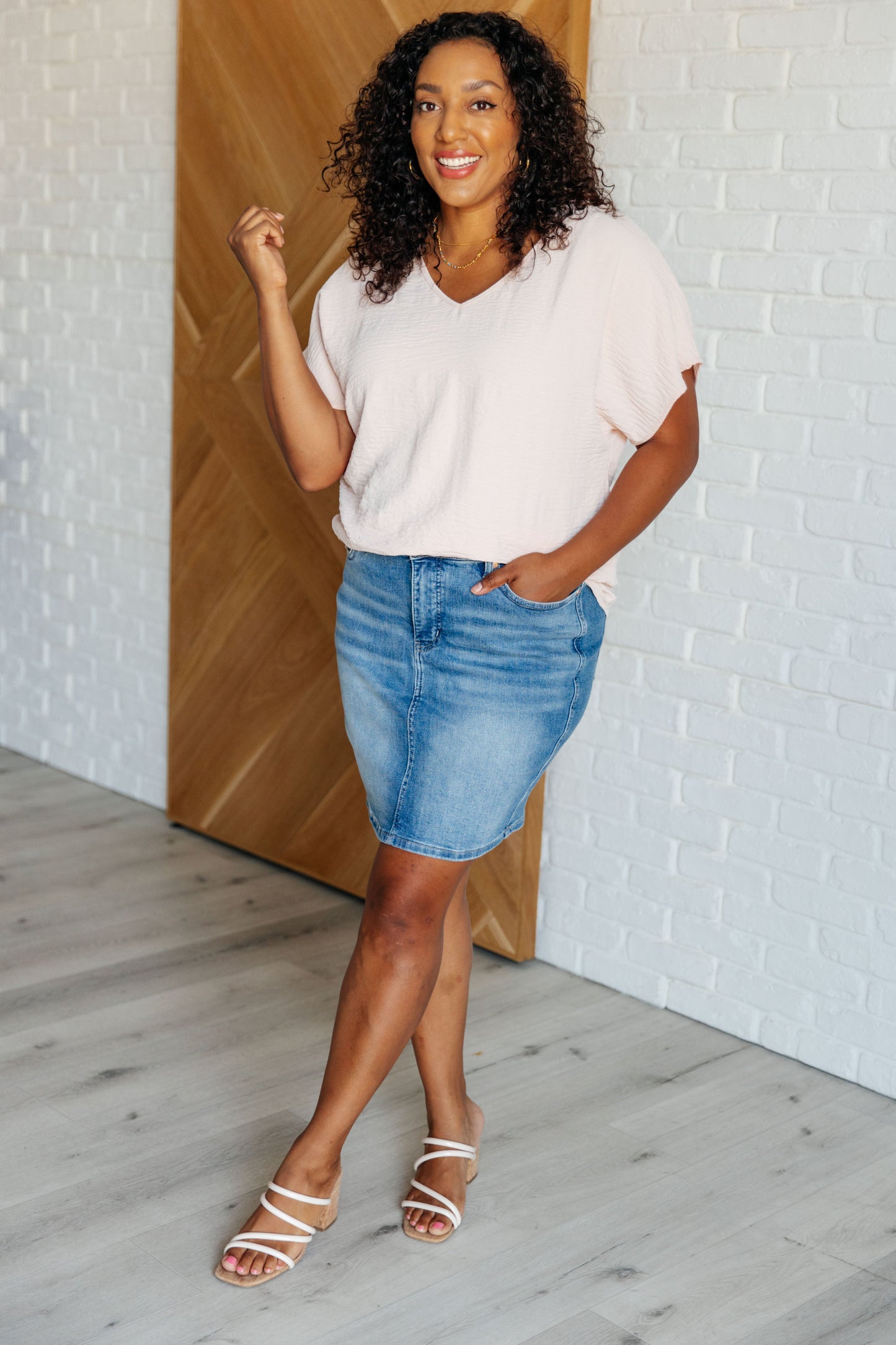 V-Neck Top in Blush